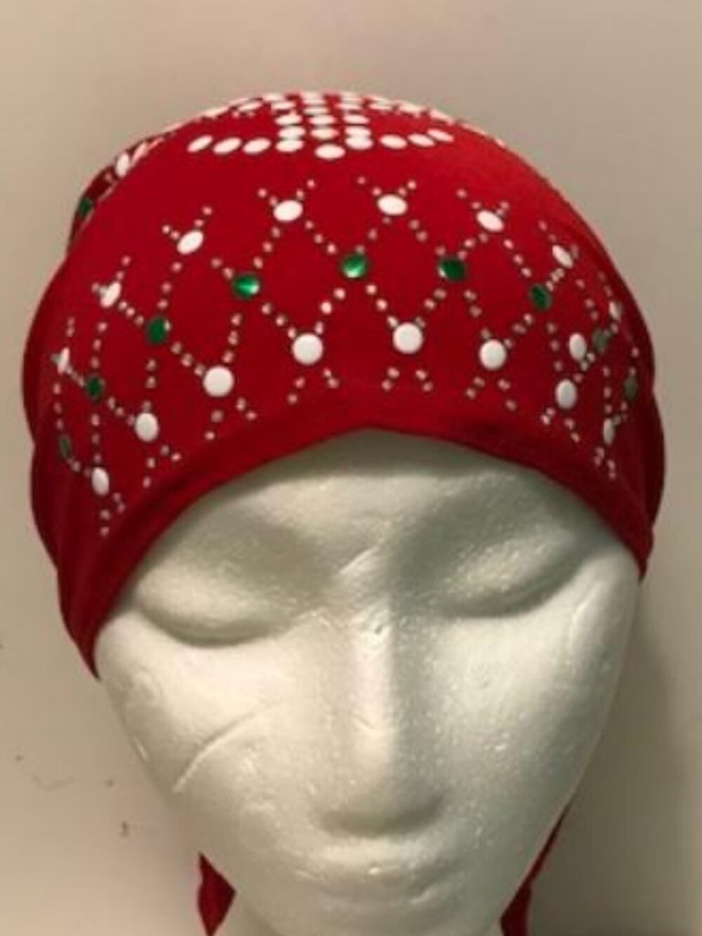 RED Pre-Tied Stud Fashion Cap Slip On Bonnet Hijab Undercap #3